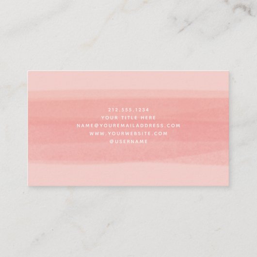 Moderne penseelstreek | roze perzik visitekaartje (Achterkant)