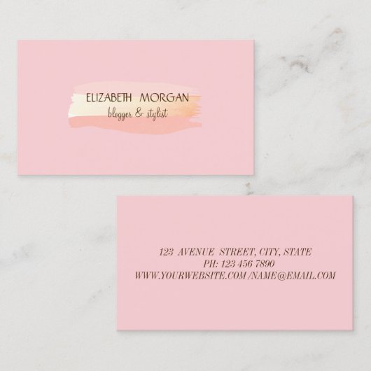 Moderne penseelstreek visitekaartje (Voorkant / Achterkant)