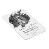 Moderne penseelstreekfoto De datum opslaan | Wit Magneet (Rechterzijde)