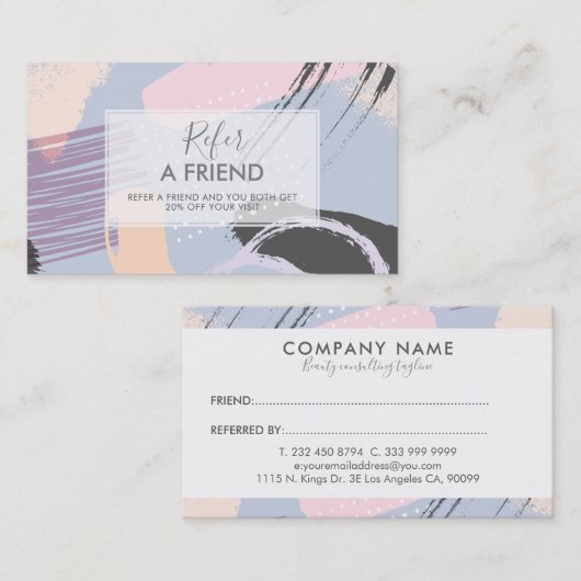 Moderne penseelstreken Compositie Verwijzing Kaart (Voorkant / Achterkant)