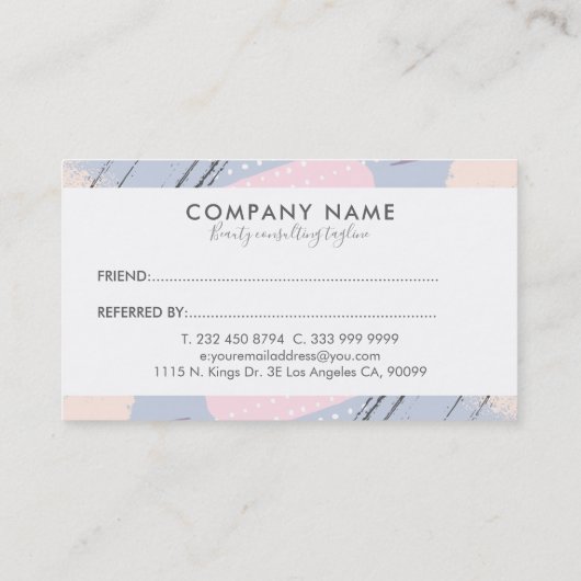 Moderne penseelstreken Compositie Verwijzing Kaart (Achterkant)