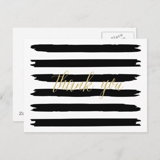 Moderne penseelstreken dank u Briefkaart (Voorkant / Achterkant)