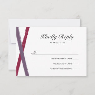 Moderne penseelstreken die RSVP binden Lavender Kaartje