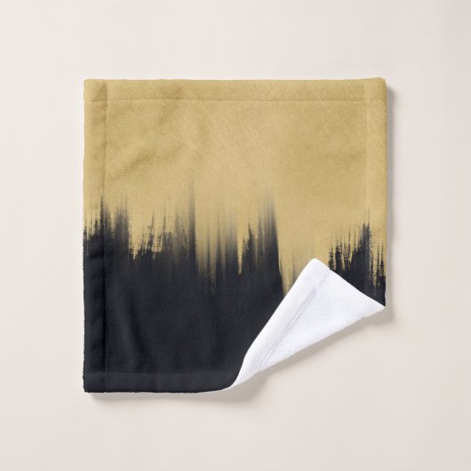 Moderne penseelstreken Gold Black design Bad Handdoek (Wasdoekje)