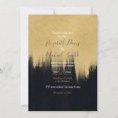 Moderne penseelstreken Gold Black design Kaart (Voorkant)