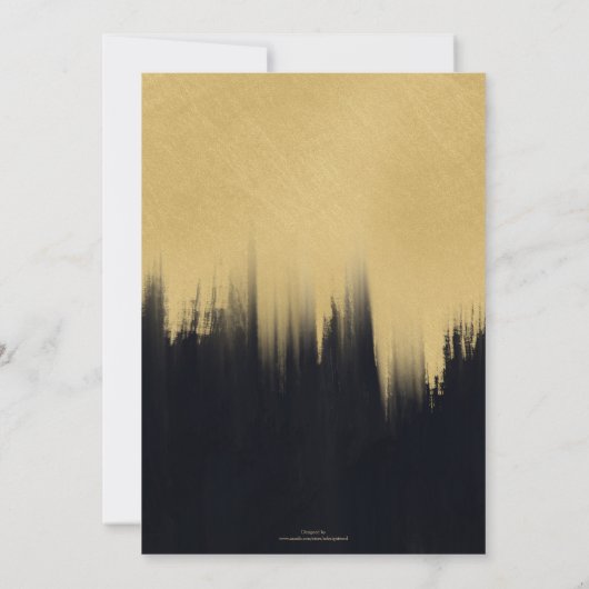 Moderne penseelstreken Gold Black design Kaart (Achterkant)
