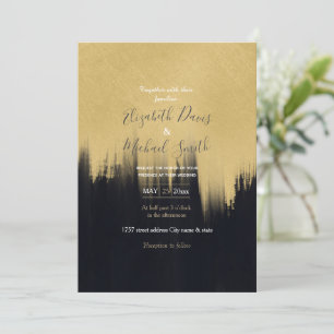 Moderne penseelstreken Gold Black design Kaart
