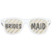 Moderne penseelstreken gouden streep bruiloft brui retro zonnebril (Voorkant)
