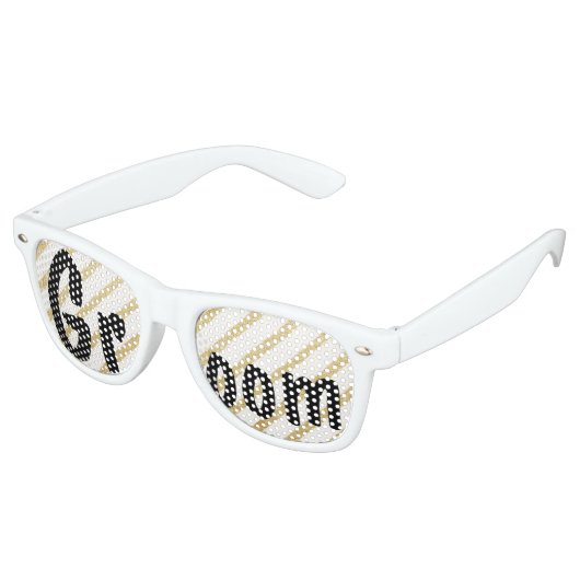 Moderne penseelstreken gouden strepen bruiloft bru retro zonnebril (Gekanteld)