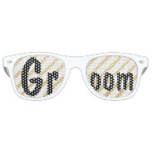 Moderne penseelstreken gouden strepen bruiloft bru retro zonnebril (Voorkant)