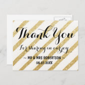 Moderne penseelstreken gouden strepen dank u briefkaart (Voorkant / Achterkant)