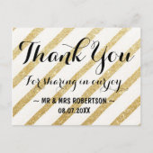 Moderne penseelstreken gouden strepen dank u briefkaart (Voorkant)