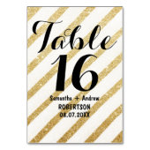 Moderne penseelstreken gouden strepen tafelnummer (Achterkant)