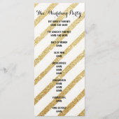 Moderne penseelstreken gouden strepen Trouwprogram Programmakaart (Achterkant)
