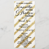 Moderne penseelstreken gouden strepen Trouwprogram Programmakaart (Voorkant)