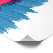 Moderne penseelstreken rode blauwe waterverf strep poster (Hoek)