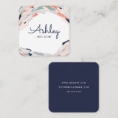 Moderne penseelstreken vierkante visitekaartje (Voorkant / Achterkant)