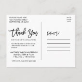 Moderne penseeltekst Nieuwe baby dank je Blk Briefkaart (Achterkant)