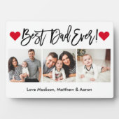 Moderne penseelweergave 3 Foto beste vader ooit Fotoplaat (voorkant)