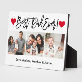 Moderne penseelweergave 3 Foto beste vader ooit Fotoplaat (Zijkant)