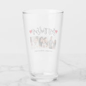 Moderne penseelweergave 3 Foto beste vader ooit Glas (Achterkant)