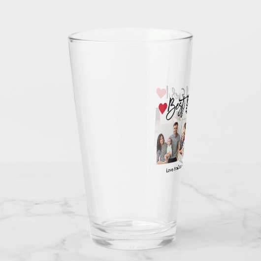 Moderne penseelweergave 3 Foto beste vader ooit Glas (Rechts)