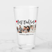 Moderne penseelweergave 3 Foto beste vader ooit Glas (Voorkant)