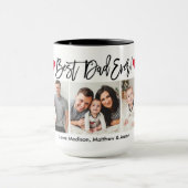 Moderne penseelweergave 3 Foto beste vader ooit Mok (Midden)