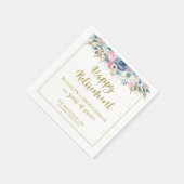 Moderne Pensioen Elegant Script Gouden Bloem Servet (Hoek)