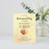 Moderne Pensioenpartij met uitnodiging tot luchtba (Staand voorkant)