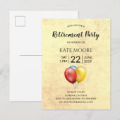 Moderne Pensioenpartij met uitnodiging tot luchtba (Voorkant / Achterkant)