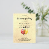 Moderne Pensioenpartij met uitnodiging tot luchtba (Staand voorkant)