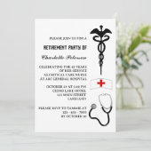 Moderne pensioenpartij voor verpleegsters kaart (Staand voorkant)