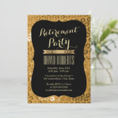 Moderne Pensioenpartij voor zwarte en goudpaillett Kaart (Staand voorkant)