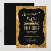Moderne Pensioenpartij voor zwarte en goudpaillett Kaart (Voorkant / Achterkant)