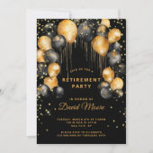 Moderne Pensioenpartij Zwart Goud Kaart (Voorkant)
