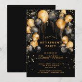 Moderne Pensioenpartij Zwart Goud Kaart (Voorkant / Achterkant)