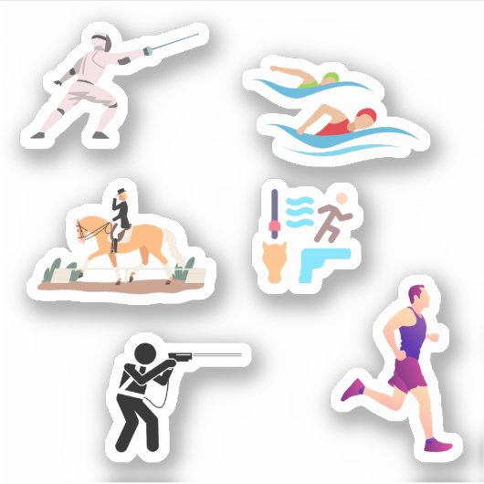 Moderne Pentathlon Stickers (Voorkant)