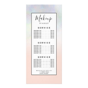 Moderne peper nacre ombre blush roze holographic reclamekaart