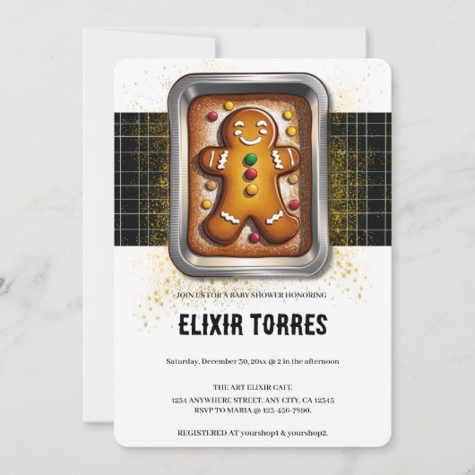 Moderne peperkoek in Pan Baby shower Kaart (Voorkant)