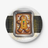 Moderne peperkoek in Pan Baby shower Papieren Bordje (Voorkant)