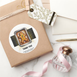 Moderne peperkoek in Pan Baby shower Ronde Sticker