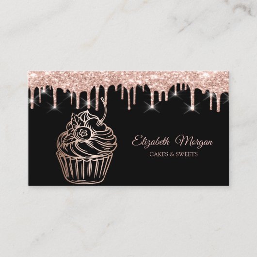 Moderne peperkoek, snoepgoed, rietjes, bakkerij visitekaartje (Voorkant)