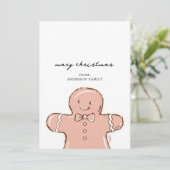 Moderne Peperkoekman Prettig Kerstfeest Feestdagenkaart (Staand voorkant)