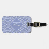 Moderne Periwinkle Blauw Geometrisch Patroon QR co Bagagelabel (Voorkant horizontaal)