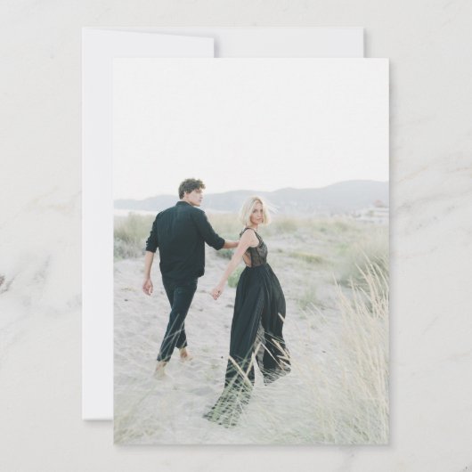 Moderne Periwinkle Blue QR Code Foto Save The Date (Achterkant)