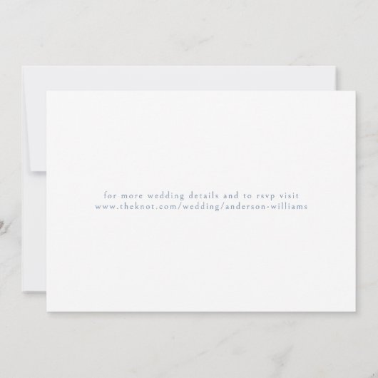 Moderne Periwinkle Horizontale Bruiloft Uitnodigin Kaart (Achterkant)