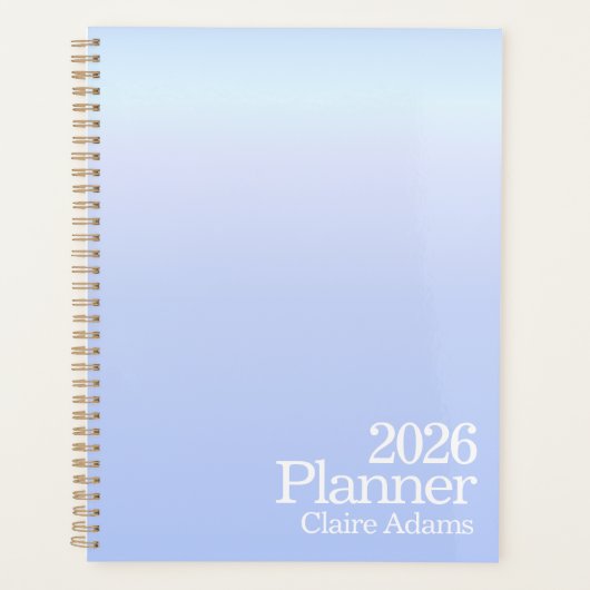 Moderne Periwinkle Ombre Planner (Voorkant)