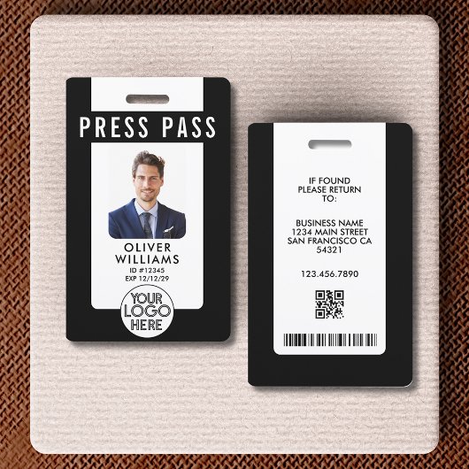 Moderne pers ID Photo Badge Business Logo QR Code