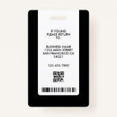 Moderne pers ID Photo Badge Business Logo QR Code (Achterkant)